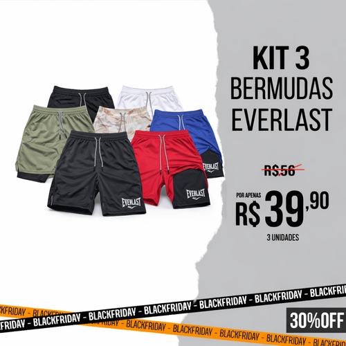 3 Bermudas Everlast - Frete Grátis