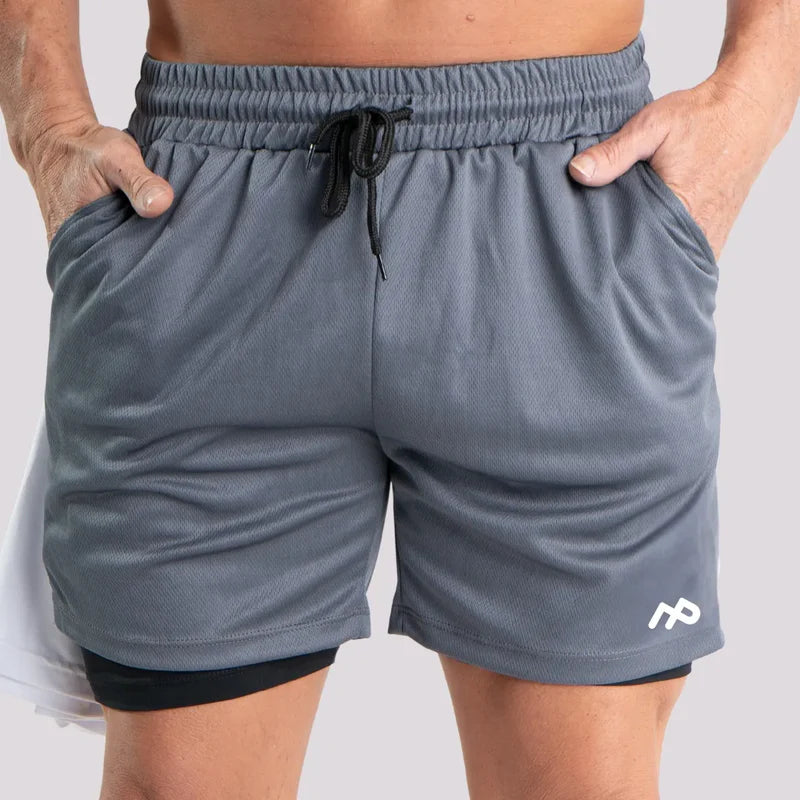 Shorts dryfit de compressão Cinza