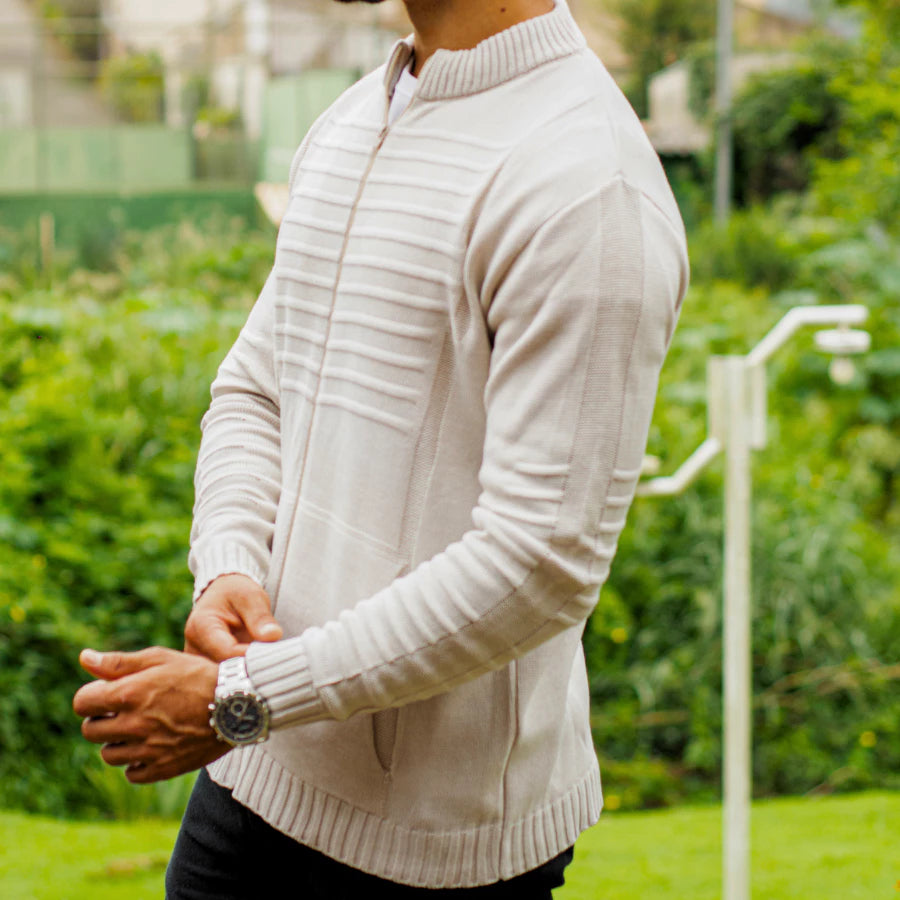 Jaqueta Masculina Casaco Lã Blusa De Frio Inverno Tricô Com Bolsos