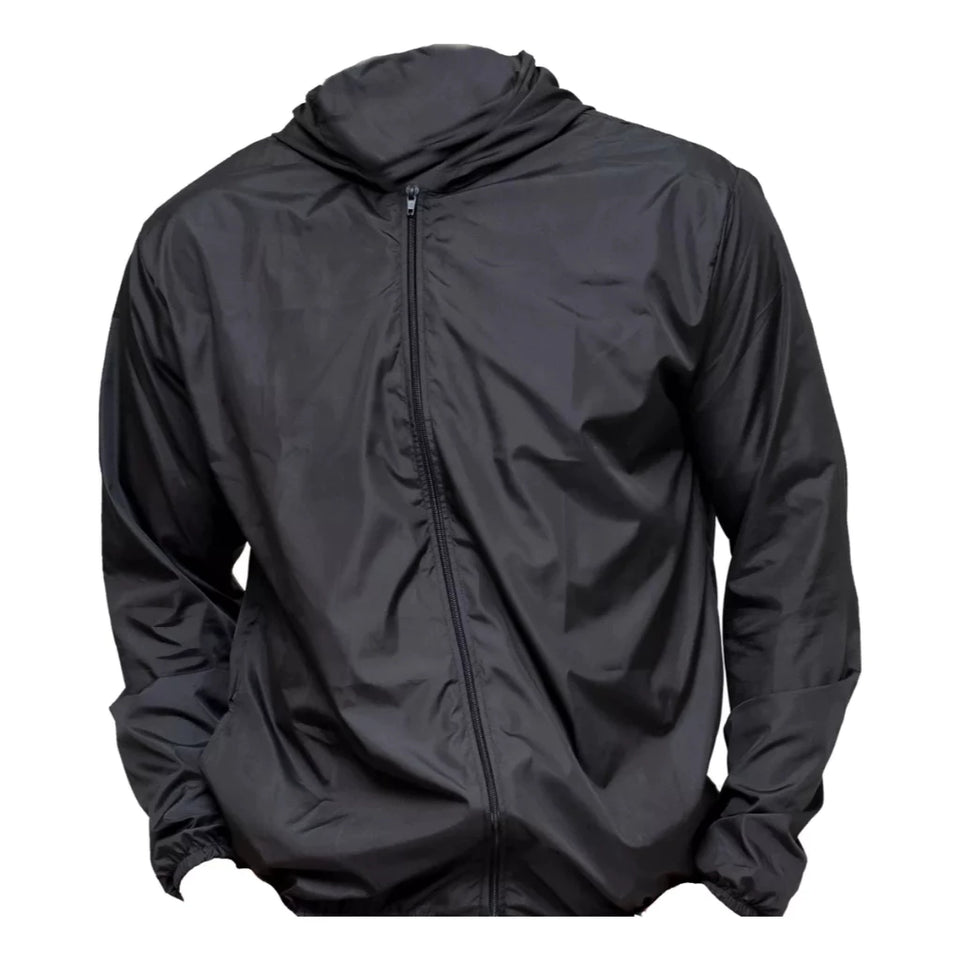Corta Vento Jaqueta Masculino Lisa com Capuz e Bolso e ziper