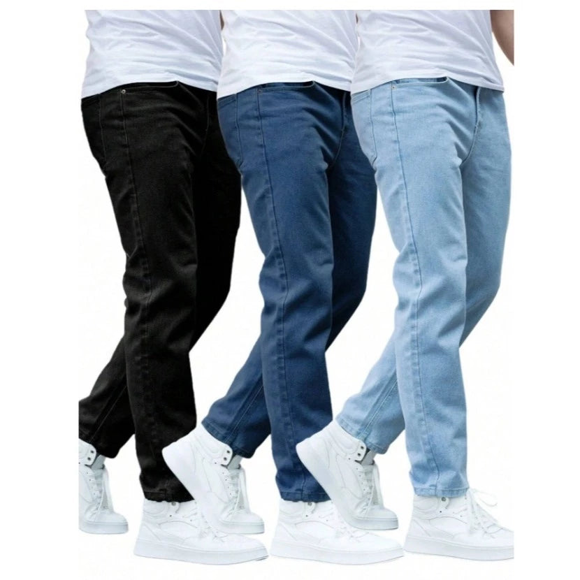Kit 3 Calças Jeans Masculina Premium Skinny Corte tradicional