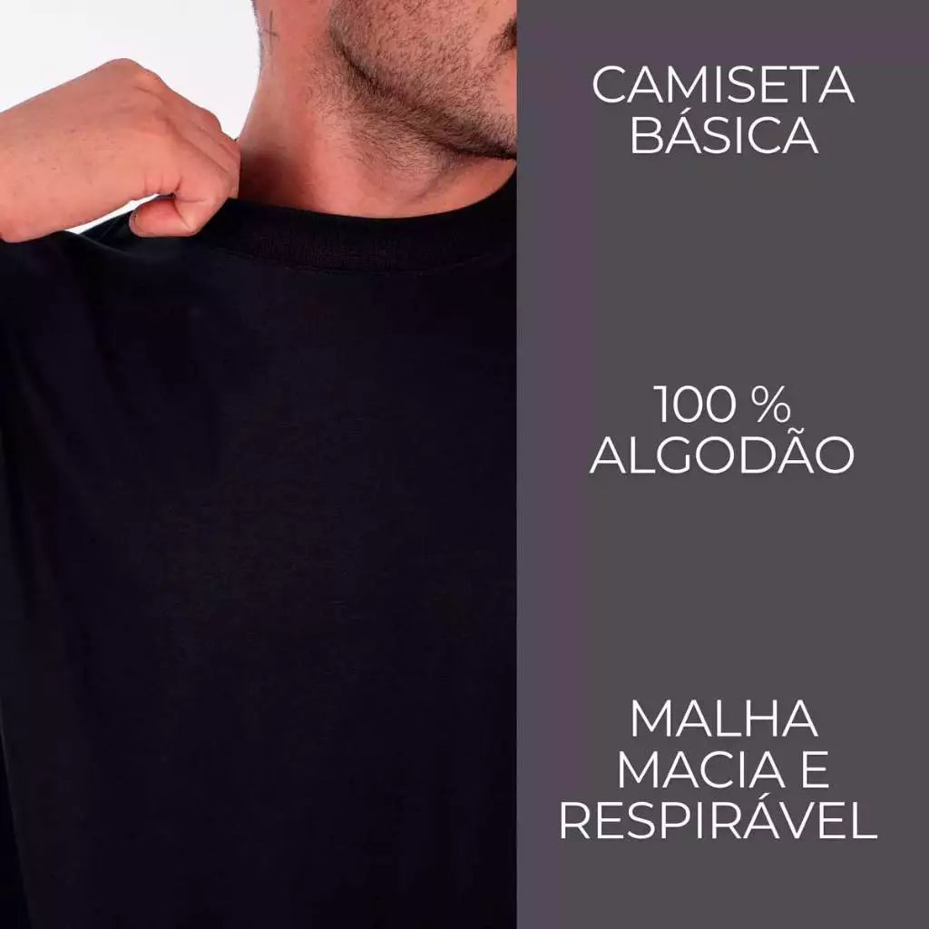 Camiseta Oversized Streetwear Masculina Gola Alta