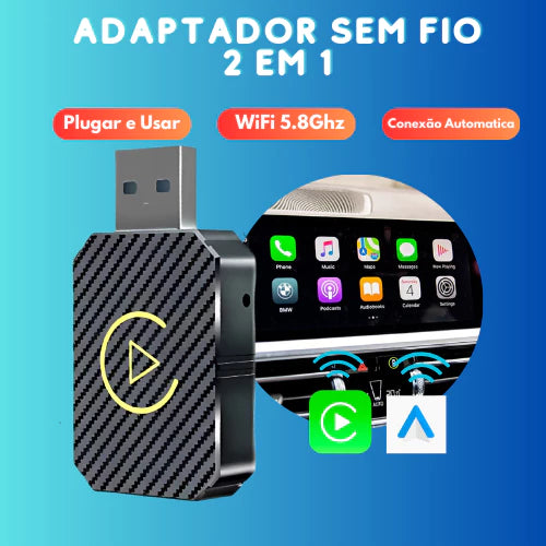 Adaptador de Carplay/Android Auto Sem FIO