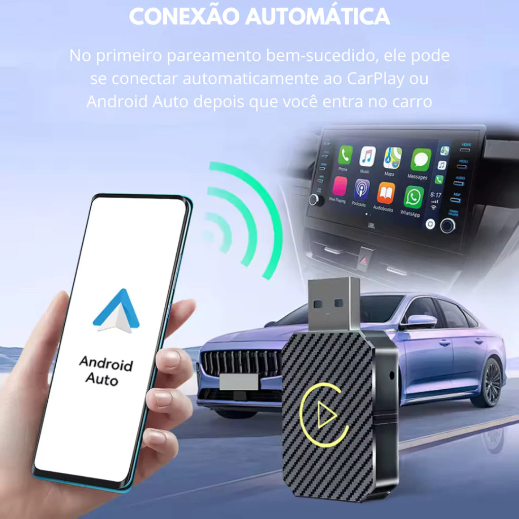 Adaptador de Carplay/Android Auto Sem FIO