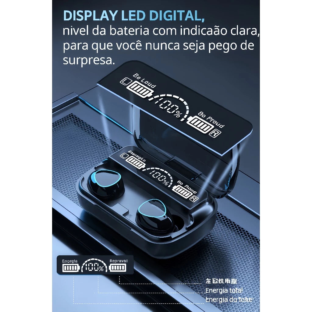 Fone M10 De Ouvido bluetooth Carregador Power Bank