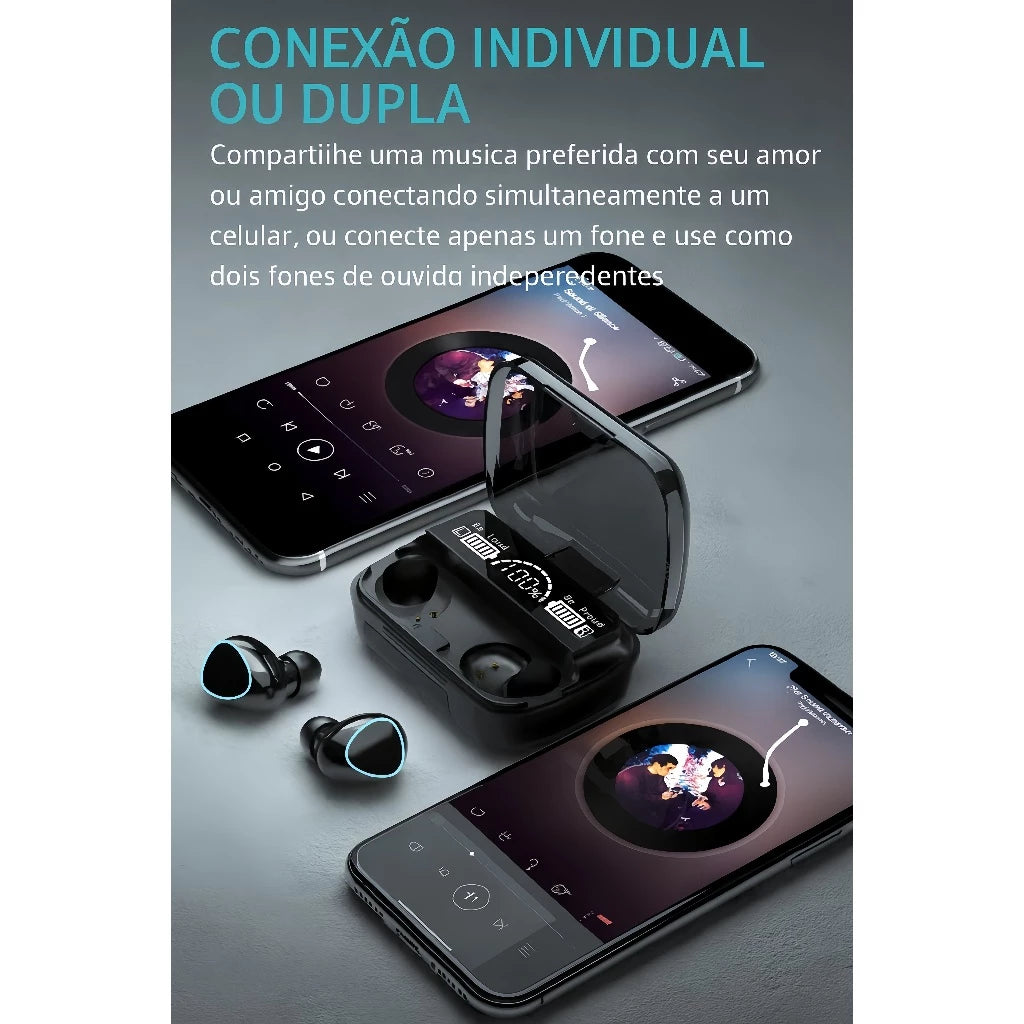 Fone M10 De Ouvido bluetooth Carregador Power Bank