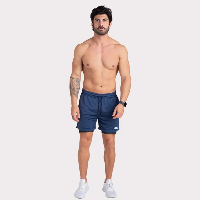 Shorts dryfit de compressão Azul