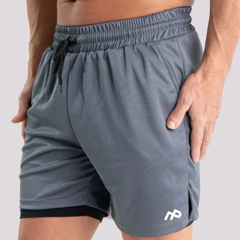 Shorts dryfit de compressão Cinza